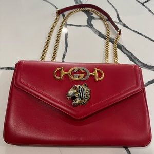 Gucci Zumi Rajah Chain Crossbody Red